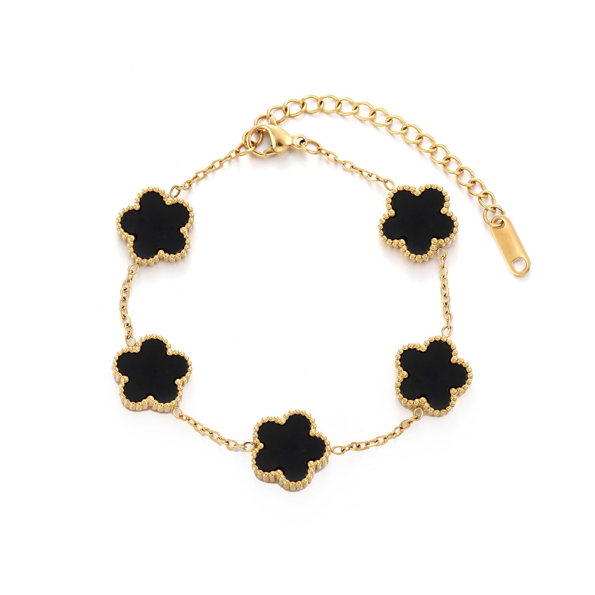 Pulsera con Dije de Trebol de Cinco Petalos / Clover Five-Petal Bracelet Jewelry