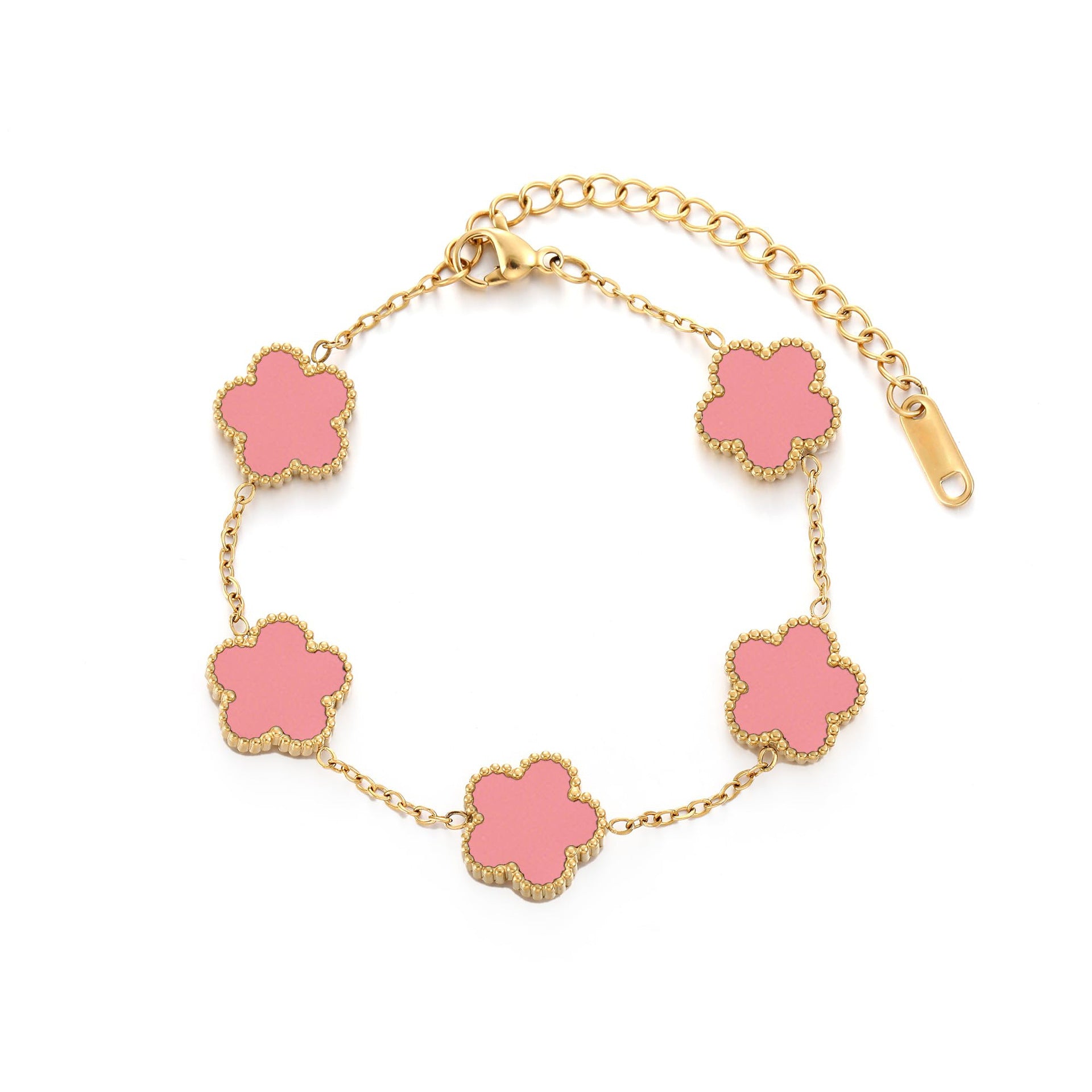 Pulsera con Dije de Trebol de Cinco Petalos / Clover Five-Petal Bracelet Jewelry