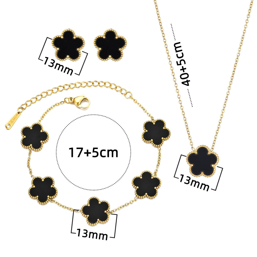 Pulsera con Dije de Trebol de Cinco Petalos / Clover Five-Petal Bracelet Jewelry