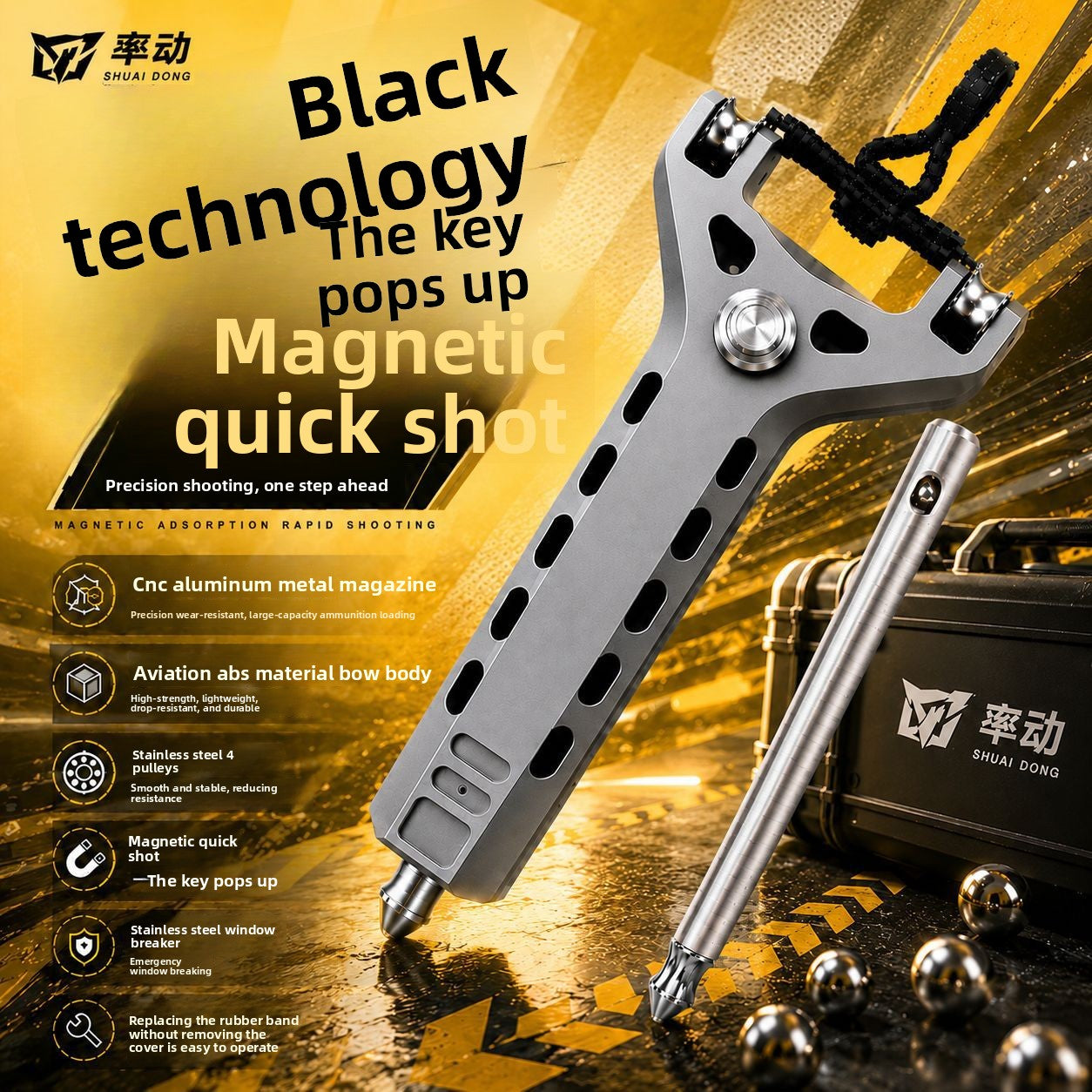Resortera de Aluminio magnetica de recarga automatica / Fully automatic reloading slingshot