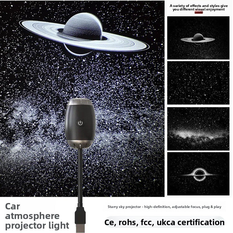 Luz Ambiental con Proyección de Cielo Estrellado para Automóvil USB / USB Car Starry Sky Projection Atmosphere Light
