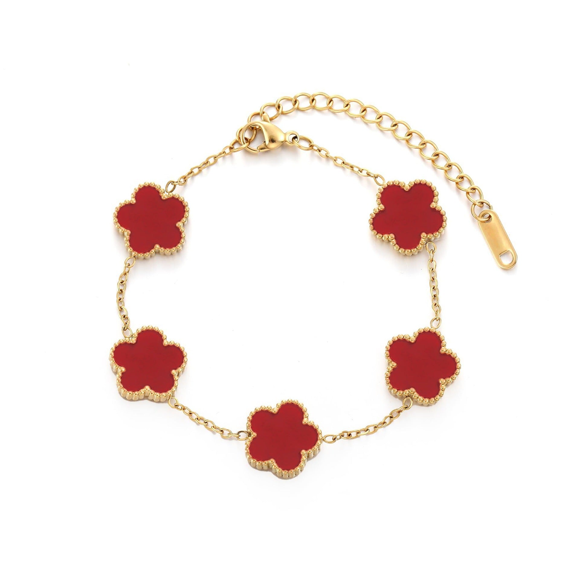 Pulsera con Dije de Trebol de Cinco Petalos / Clover Five-Petal Bracelet Jewelry