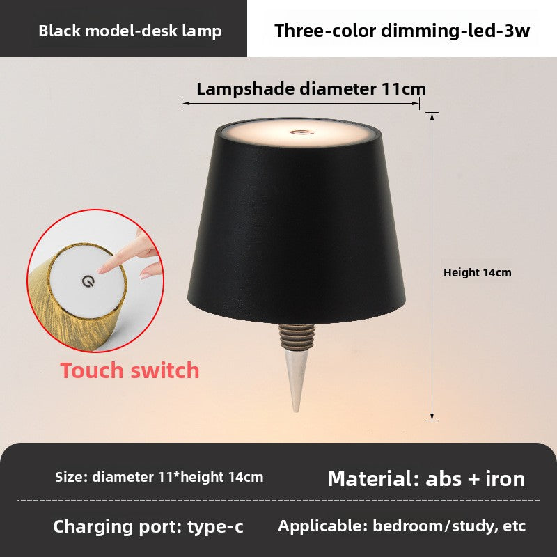 Lampara USB de Mesa Recargable con Diseño de tapa de Botella / USB Rechargeable Bottle Table Lamp