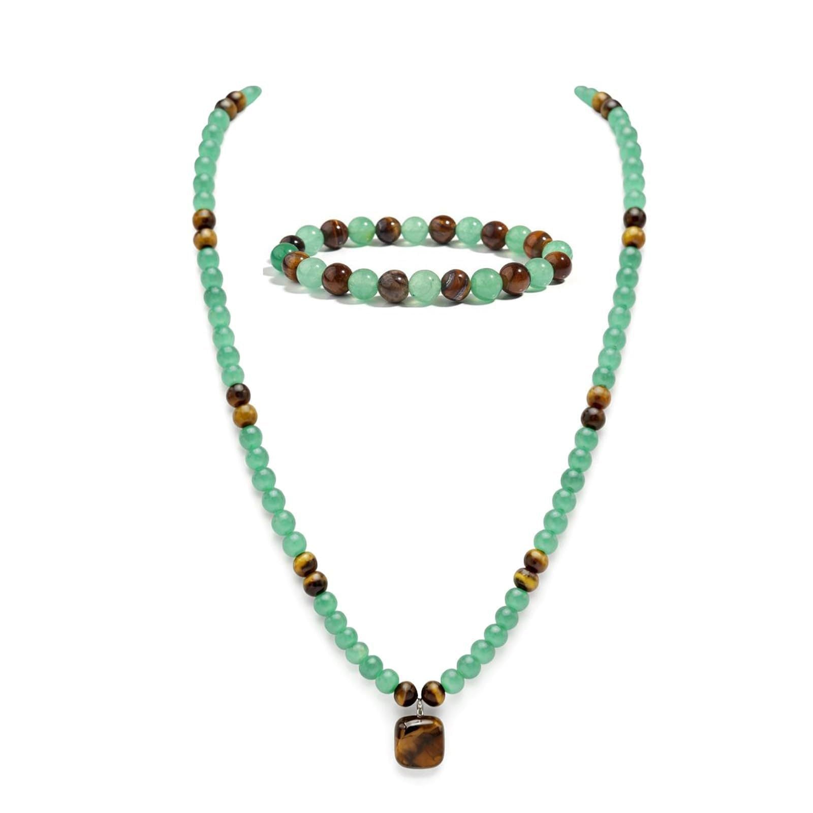 Collar de cuentas de piedra natural hecho a mano para hombre / Handmade Natural Stone Bead Necklace for Men