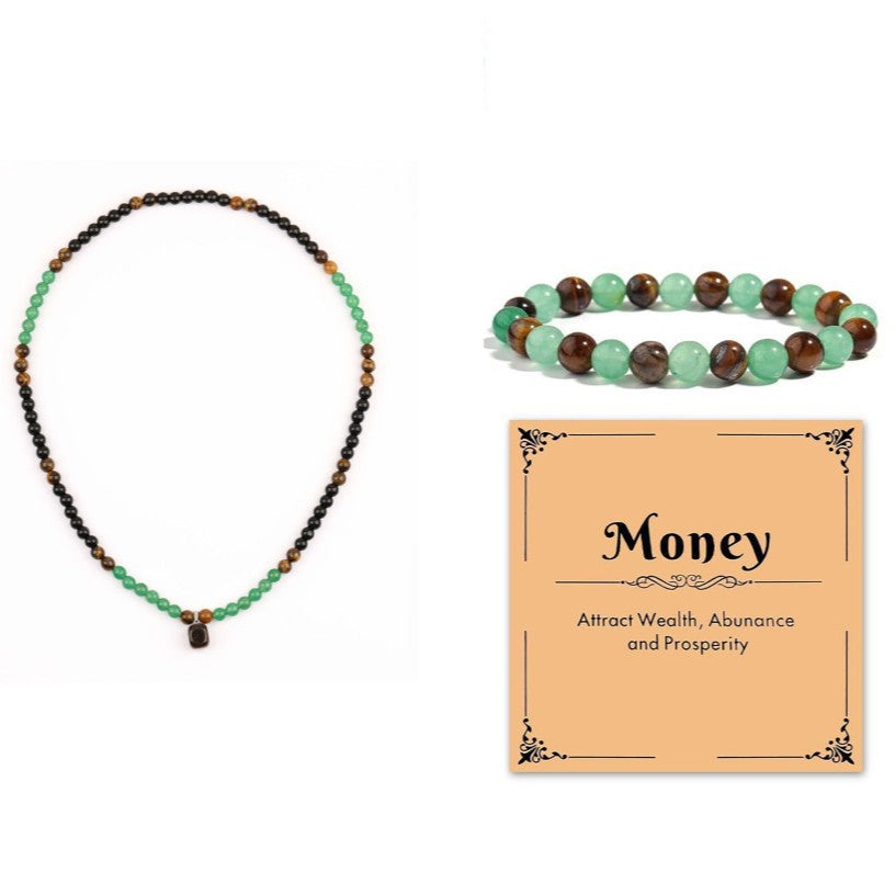 Collar de cuentas de piedra natural hecho a mano para hombre / Handmade Natural Stone Bead Necklace for Men