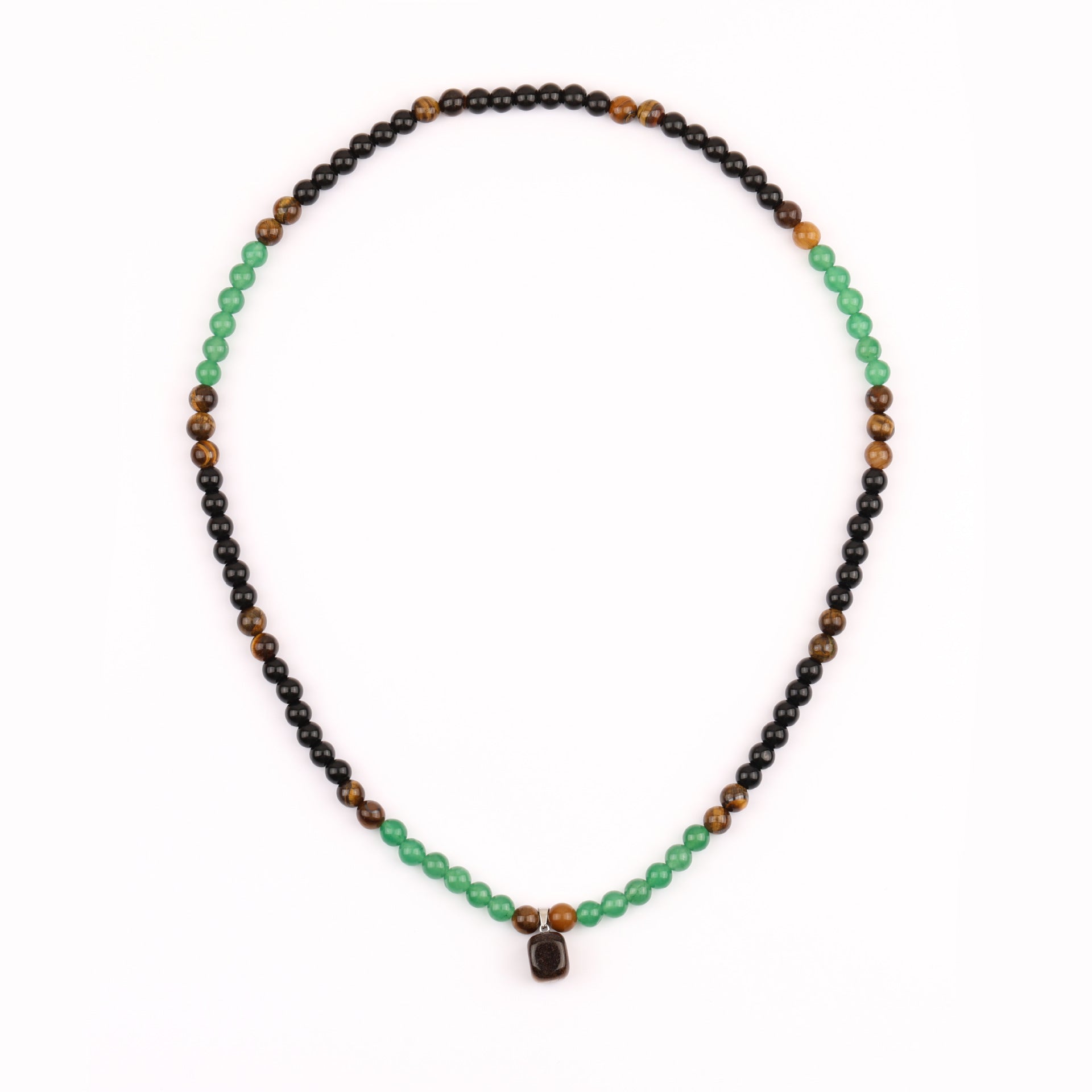 Collar de cuentas de piedra natural hecho a mano para hombre / Handmade Natural Stone Bead Necklace for Men