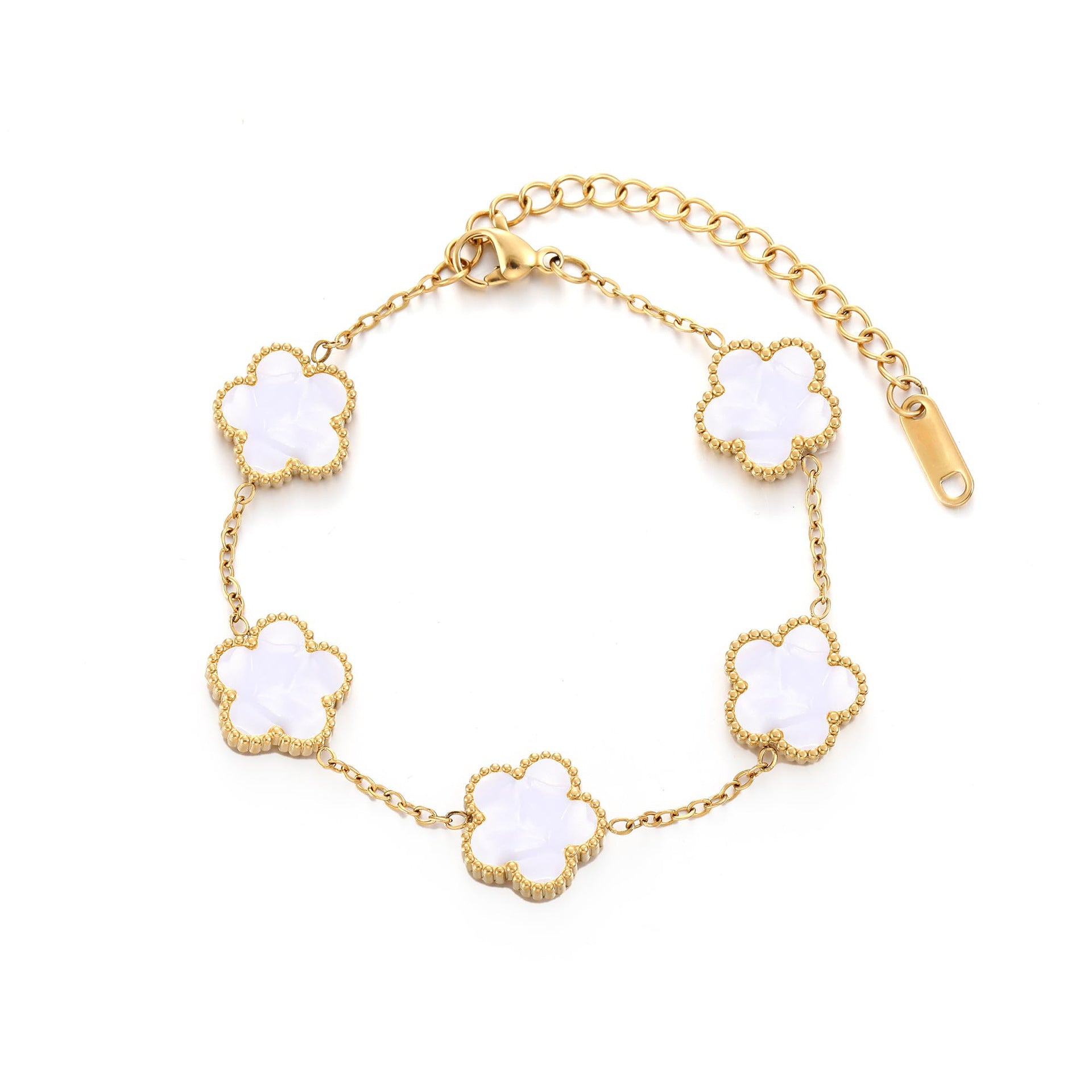 Pulsera con Dije de Trebol de Cinco Petalos / Clover Five-Petal Bracelet Jewelry