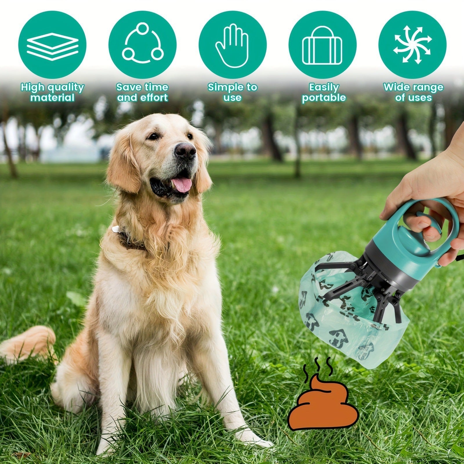 Recogedor Portatil para Desechos de Perro con Bolsas / Portable Dog Poop Scooper with Waste Bags