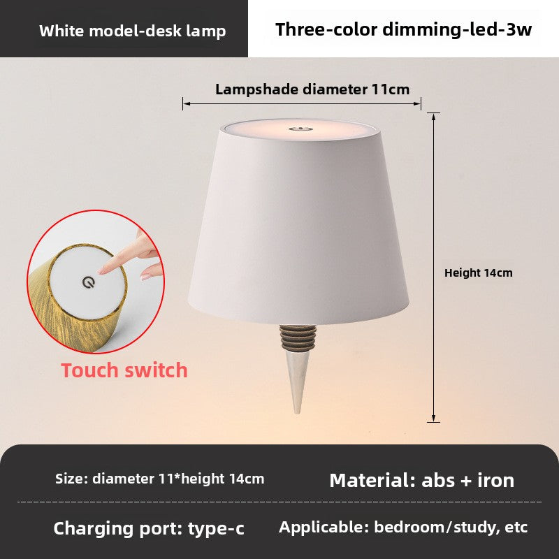 Lampara USB de Mesa Recargable con Diseño de tapa de Botella / USB Rechargeable Bottle Table Lamp
